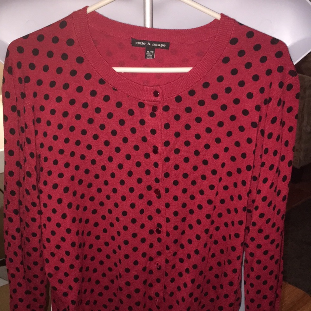 1950's style polka dot cardigan